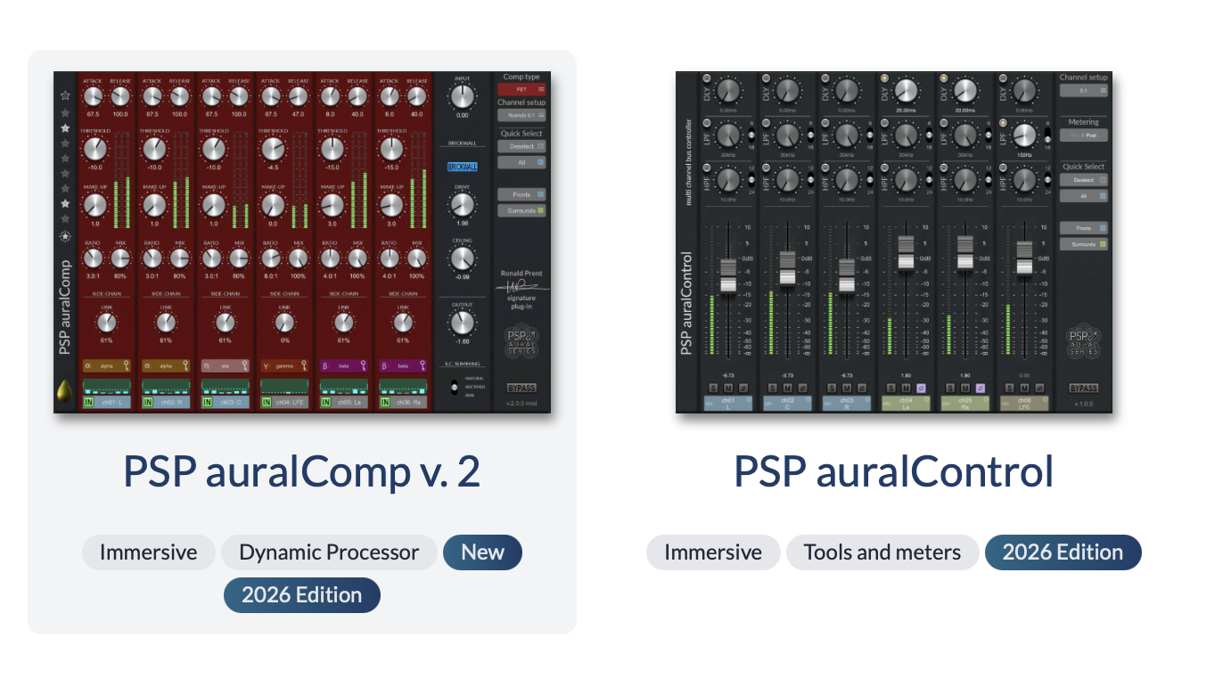 PSP Audioware AuralComp and AuralControl